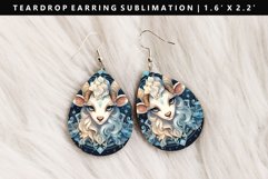 Capricorn Teardrop Earring Sublimation PNG Design Product Image 1