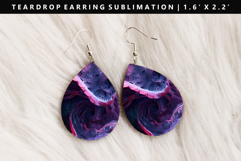 Abstract Teardrop Earring Sublimation PNG Design Product Image 1