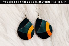 Retro Pop Art Teardrop Earring Sublimation PNG Design Product Image 1
