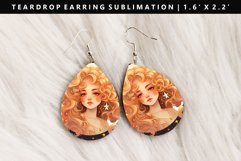 Virgo Teardrop Earring Sublimation PNG Design Product Image 1