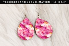 Alcohol Ink Teardrop Earring Sublimation PNG Design Product Image 1