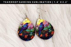 Bird Teardrop Earring Sublimation PNG Design Product Image 1