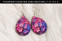 Flower Teardrop Earring Sublimation PNG Design Product Image 1