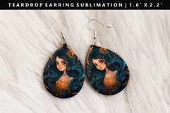 Zodiac Sign Teardrop Earring Sublimation PNG Design Product Image 1