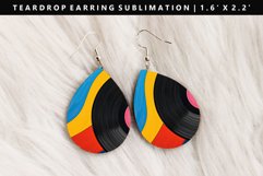 Retro Pop Art Teardrop Earring Sublimation PNG Design Product Image 1
