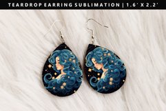Aquarius Teardrop Earring Sublimation PNG Design Product Image 1