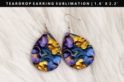 Flower Teardrop Earring Sublimation PNG Design Product Image 1