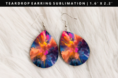 Rainbow Teardrop Earring Sublimation PNG Design Product Image 1