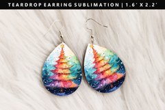 Watercolor Teardrop Earring Sublimation PNG Design Product Image 1