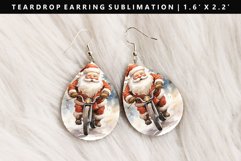 Funny Santa Teardrop Earring Sublimation PNG Design Product Image 1