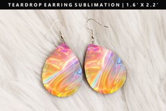 Iridescent Teardrop Earring Sublimation PNG Design Product Image 1