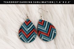 Knitted Teardrop Earring Sublimation PNG Design Product Image 1