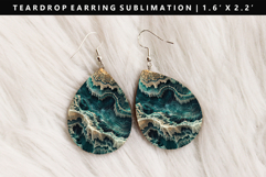 Abstract Teardrop Earring Sublimation PNG Design Product Image 1