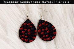 Heart Teardrop Earring Sublimation PNG Design Product Image 1