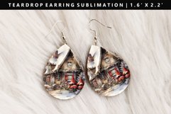 Landscape Teardrop Earring Sublimation PNG Design Product Image 1