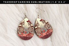 Skull Teardrop Earring Sublimation PNG Design Product Image 1