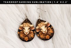 Taurus Teardrop Earring Sublimation PNG Design Product Image 1