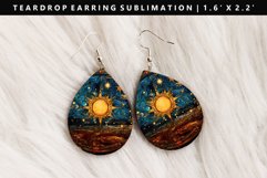 Celestial Teardrop Earring Sublimation PNG Design Product Image 1