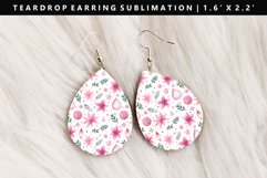 Christmas Teardrop Earring Sublimation PNG Design Product Image 1