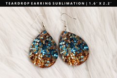 Sequin Teardrop Earring Sublimation PNG Design Product Image 1