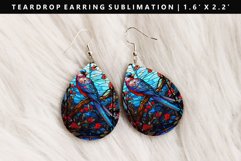 Bird Teardrop Earring Sublimation PNG Design Product Image 1
