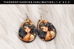 Zodiac Sign Teardrop Earring Sublimation PNG Design Product Image 1