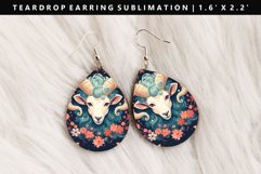 Aries Teardrop Earring Sublimation PNG Design Product Image 1
