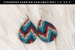 Knitted Teardrop Earring Sublimation PNG Design Product Image 1