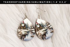 Landscape Teardrop Earring Sublimation PNG Design Product Image 1