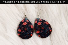 Flower Teardrop Earring Sublimation PNG Design Product Image 1