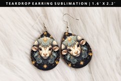 Taurus Teardrop Earring Sublimation PNG Design Product Image 1