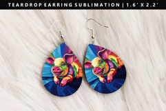 Pig Teardrop Earring Sublimation PNG Design Product Image 1