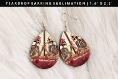 Skull Teardrop Earring Sublimation PNG Design Product Image 1