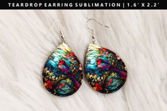 Bird Teardrop Earring Sublimation PNG Design Product Image 1