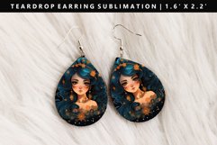 Zodiac Sign Teardrop Earring Sublimation PNG Design Product Image 1