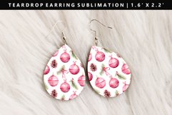 Christmas Teardrop Earring Sublimation PNG Design Product Image 1