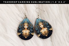 Zodiac Sign Teardrop Earring Sublimation PNG Design Product Image 1