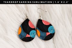 Retro Pop Art Teardrop Earring Sublimation PNG Design Product Image 1