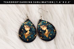 Zodiac Sign Teardrop Earring Sublimation PNG Design Product Image 1