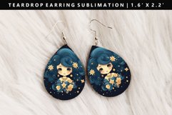 Aquarius Teardrop Earring Sublimation PNG Design Product Image 1