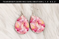 Alcohol Ink Teardrop Earring Sublimation PNG Design Product Image 1