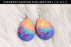 Iridescent Teardrop Earring Sublimation PNG Design Product Image 1