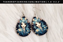 Capricorn Teardrop Earring Sublimation PNG Design Product Image 1