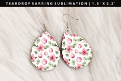 Christmas Teardrop Earring Sublimation PNG Design Product Image 1