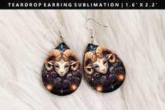 Aries Teardrop Earring Sublimation PNG Design Product Image 1