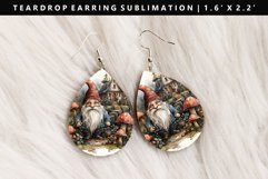 Gnome Teardrop Earring Sublimation PNG Design Product Image 1