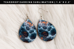 Abstract Teardrop Earring Sublimation PNG Design Product Image 1