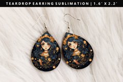 Zodiac Sign Teardrop Earring Sublimation PNG Design Product Image 1
