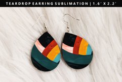 Retro Pop Art Teardrop Earring Sublimation PNG Design Product Image 1