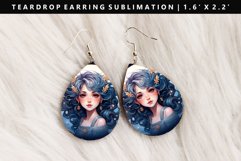 Virgo Teardrop Earring Sublimation PNG Design Product Image 1